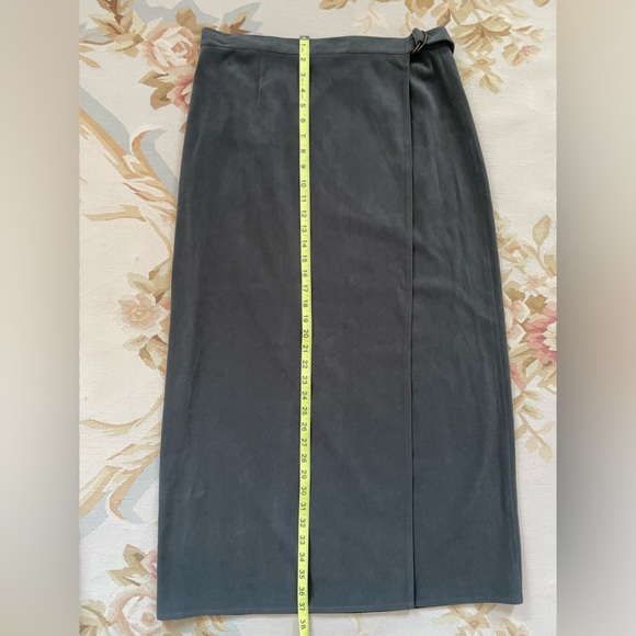 Size 16 Talbots, deep, gray green wrap skirt - Picture 3 of 6
